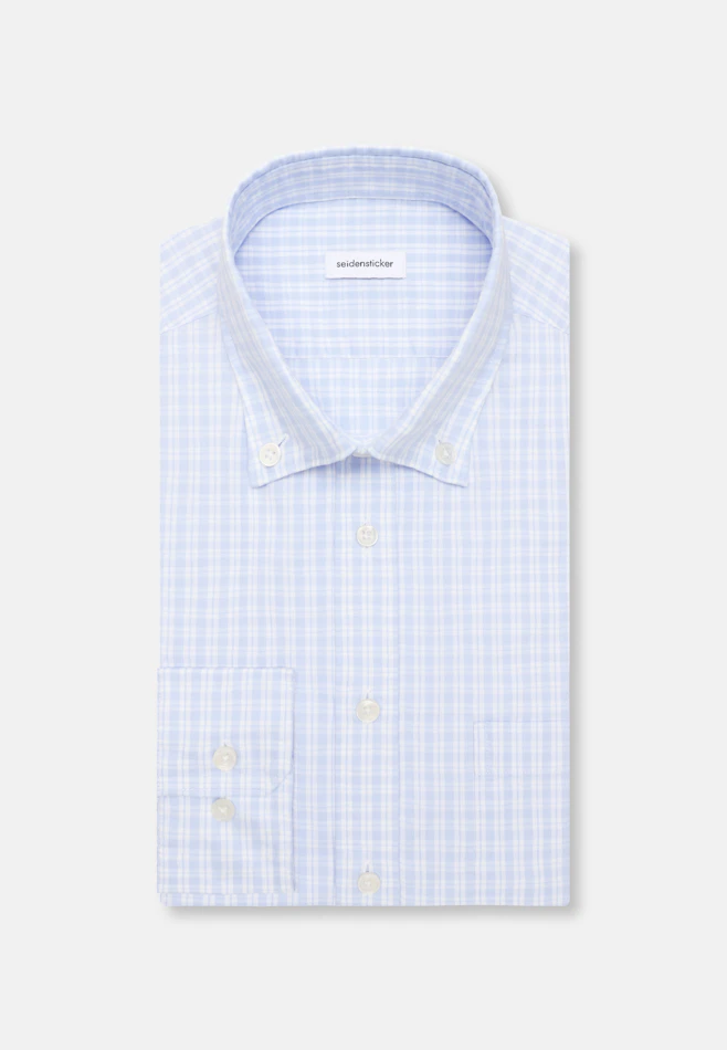 Slim Chemise décontractée carreaux dans Bleu Clair | Boutique en ligne Seidensticker