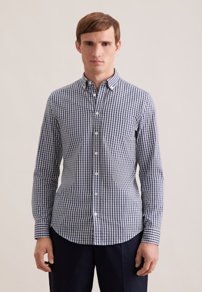 Slim Chemise décontractée carreaux in Bleu Foncé |  Seidensticker Onlineshop