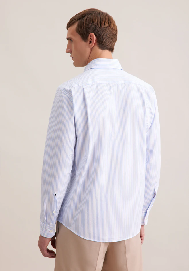 Regular Casual shirt Stripes in Hellblau | Seidensticker online shop