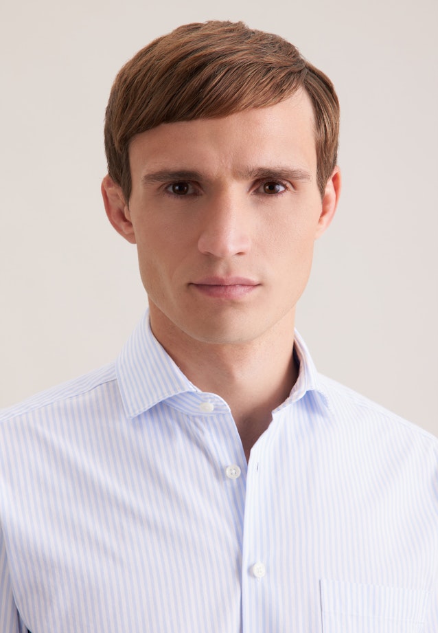 Regular Chemise décontractée Rayures in Bleu Clair |  Seidensticker Onlineshop