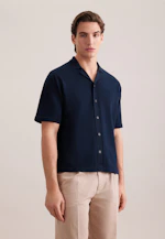 Kragen Strick Resort Hemd Uni in Dunkelblau |  Seidensticker Onlineshop