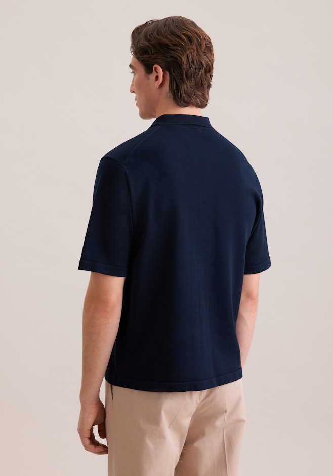 Regular Chemise resort Uni dans Bleu Foncé | Boutique en ligne Seidensticker