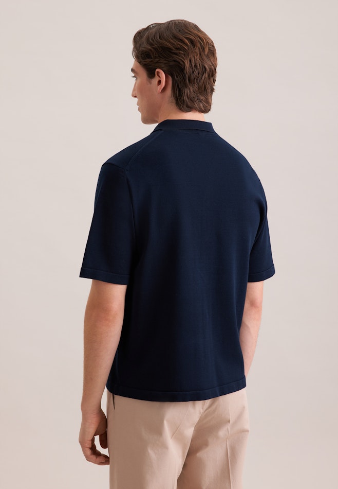 Regular Strick Resort Hemd Uni in Dunkelblau | Seidensticker Onlineshop