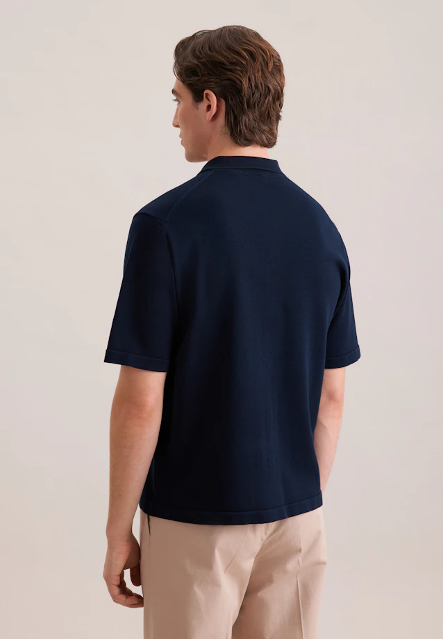 Kragen Strick Resort Hemd Uni in Dunkelblau |  Seidensticker Onlineshop