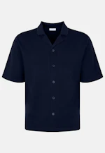 Kragen Strick Resort Hemd Uni in Dunkelblau |  Seidensticker Onlineshop