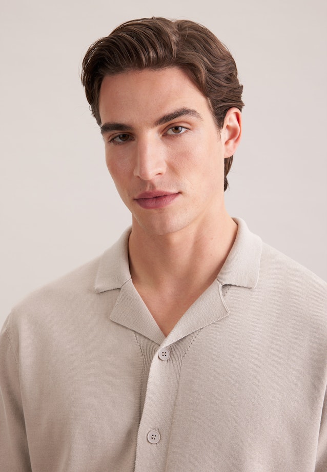 Regular Strick Resort Hemd Uni in Beige |  Seidensticker Onlineshop