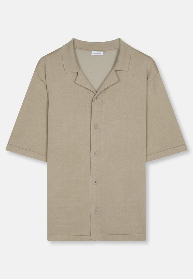 Regular Strick Resort Hemd Uni in Beige | Seidensticker Onlineshop