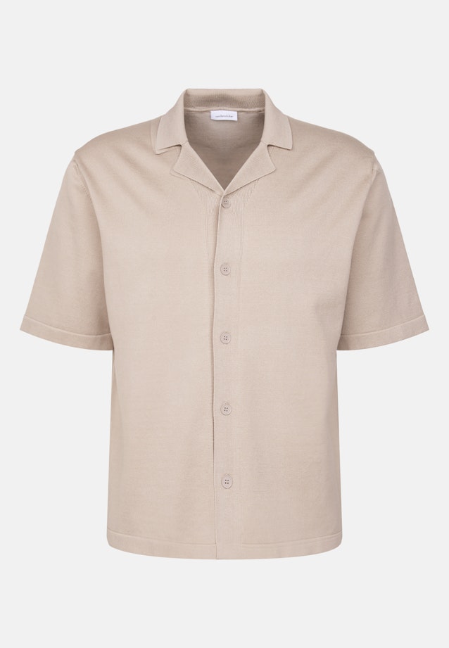 Regular Strick Resort Hemd Uni in Beige |  Seidensticker Onlineshop