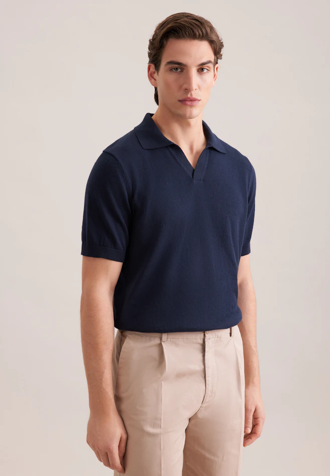 Regular Polo Uni dans Bleu Foncé | Boutique en ligne Seidensticker