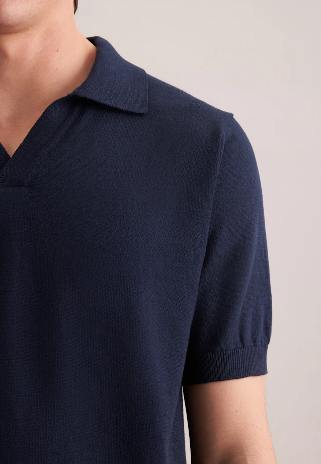 Regular Polo Uni in Bleu Foncé |  Seidensticker Onlineshop