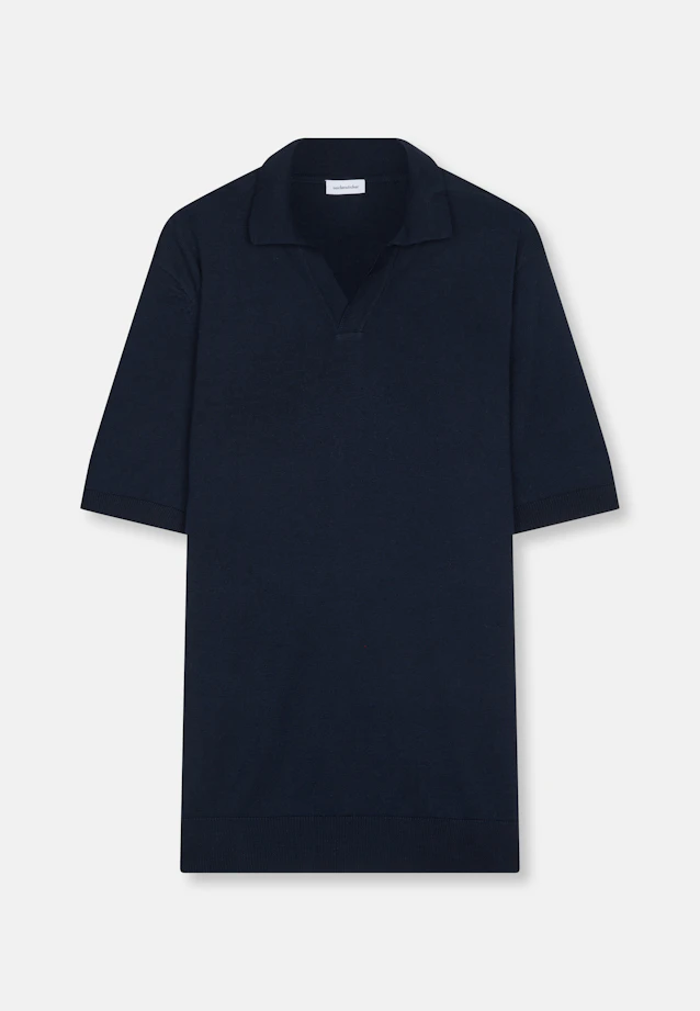 Regular Polo Uni in Bleu Foncé |  Seidensticker Onlineshop