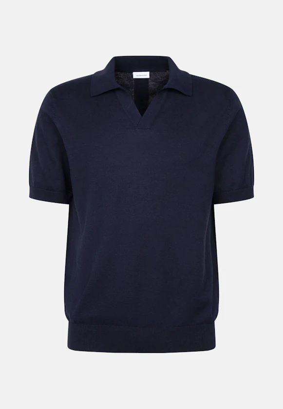 Regular Polo Uni in Bleu Foncé |  Seidensticker Onlineshop