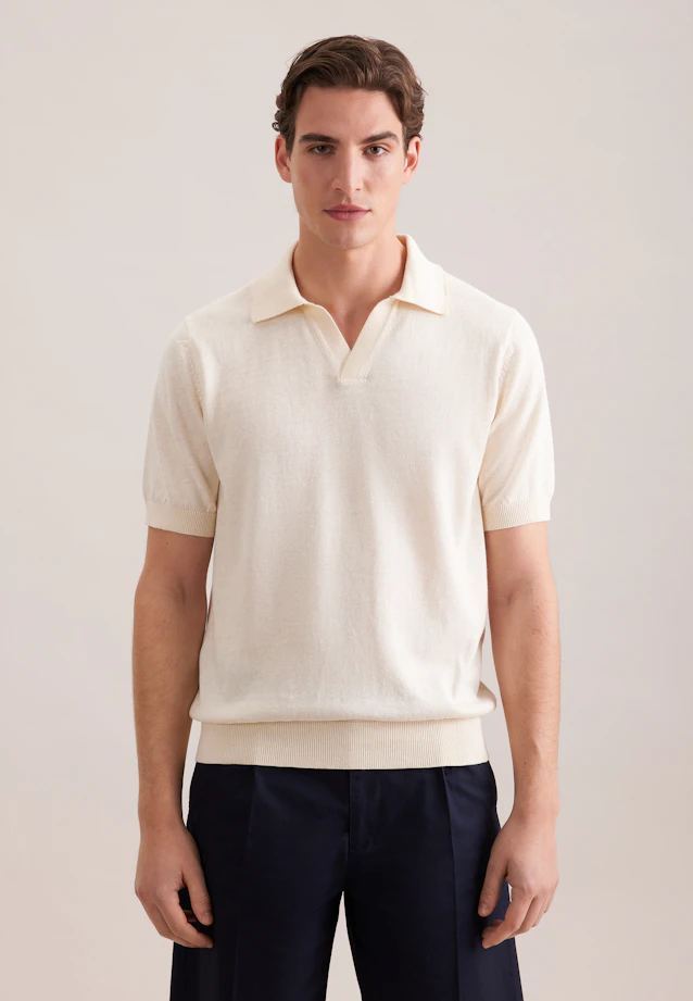 Kragen Polo Uni in Ecru |  Seidensticker Onlineshop