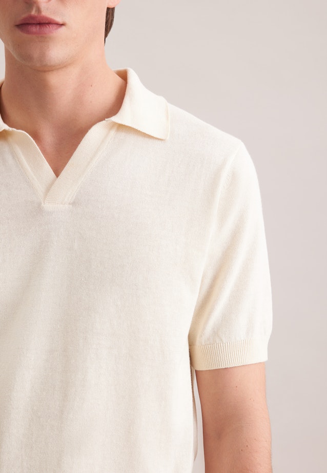Regular Polo Uni in Ecru |  Seidensticker Onlineshop
