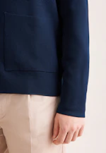 Kragen Strick-Jacke Uni in Dunkelblau |  Seidensticker Onlineshop