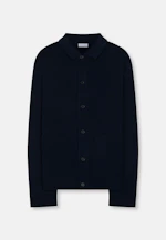 Kragen Strick-Jacke Uni in Dunkelblau |  Seidensticker Onlineshop