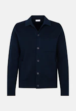 Kragen Strick-Jacke Uni in Dunkelblau |  Seidensticker Onlineshop