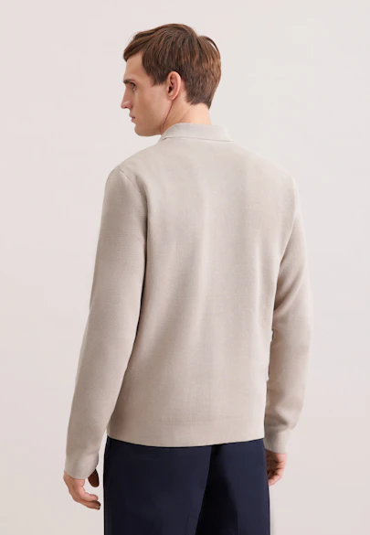 Regular Strick-Jacke Uni in Beige |  Seidensticker Onlineshop