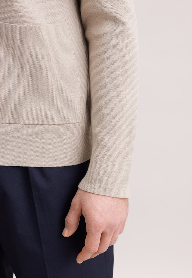 Collar Knitted jacket Uni in Beige |  Seidensticker Onlineshop