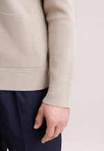 Collar Knitted jacket Uni in Beige |  Seidensticker Onlineshop