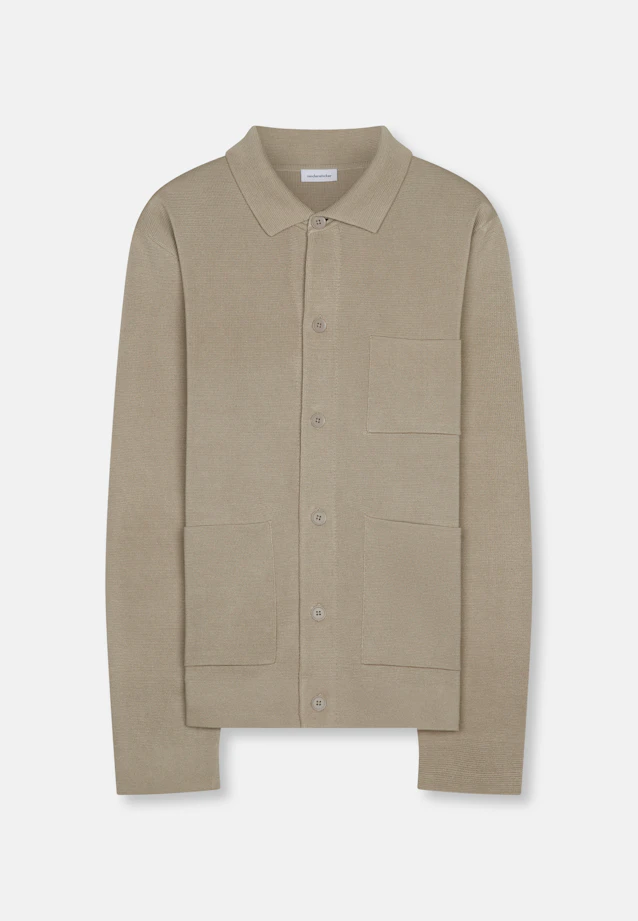 Kragen Strick-Jacke Uni in Beige |  Seidensticker Onlineshop