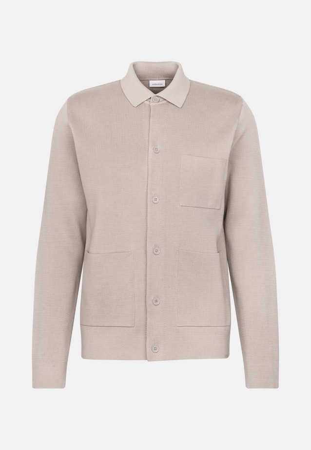 Collar Knitted jacket Uni in Beige |  Seidensticker Onlineshop