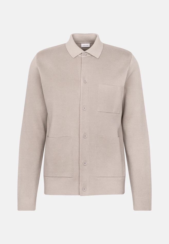 Regular Veste en maille Uni dans Beige | Boutique en ligne Seidensticker