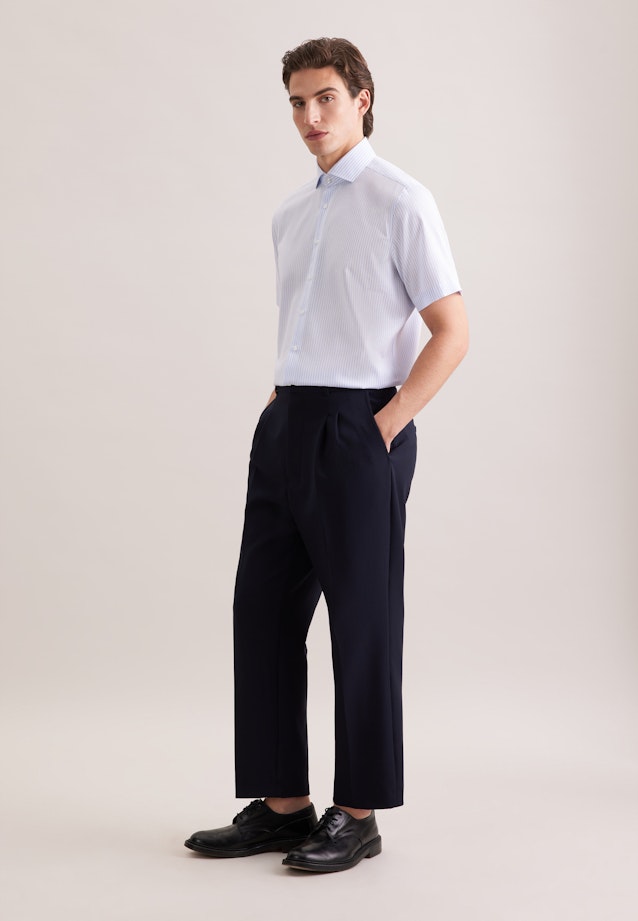 Regular Business Hemd Gestreift in Mittelblau |  Seidensticker Onlineshop