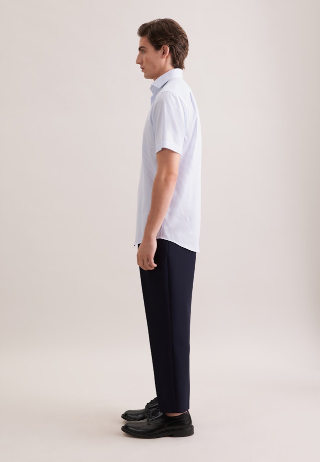 Regular Business Hemd Gestreift in Mittelblau |  Seidensticker Onlineshop