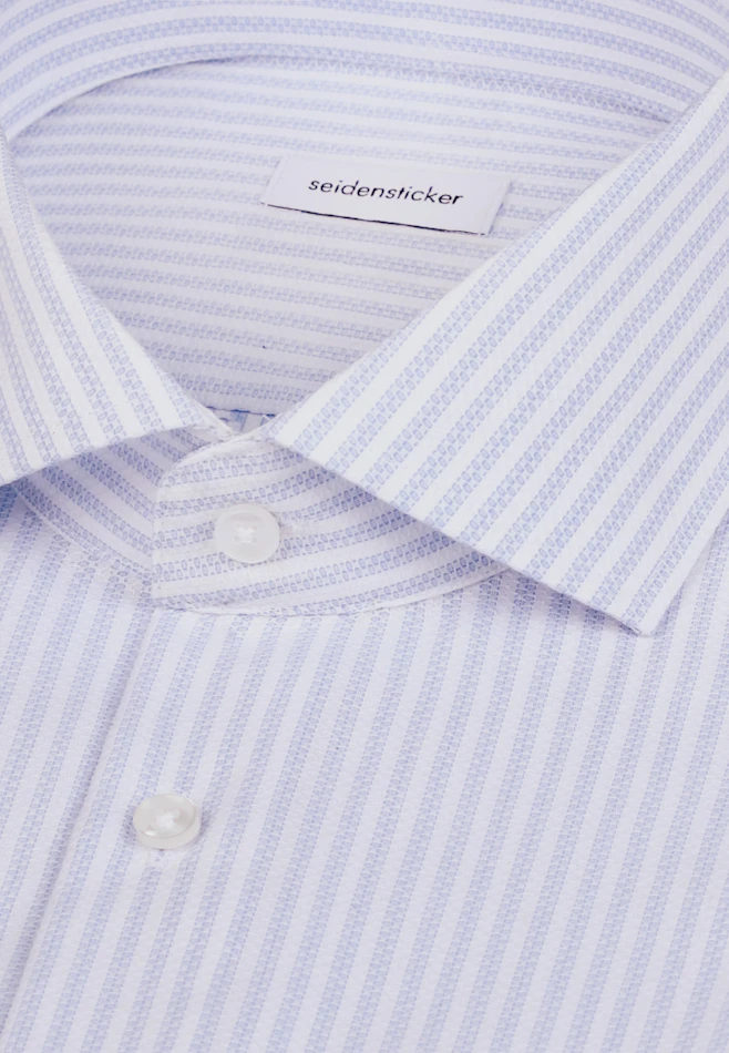 Regular Business Hemd Gestreift in Mittelblau | Seidensticker Onlineshop
