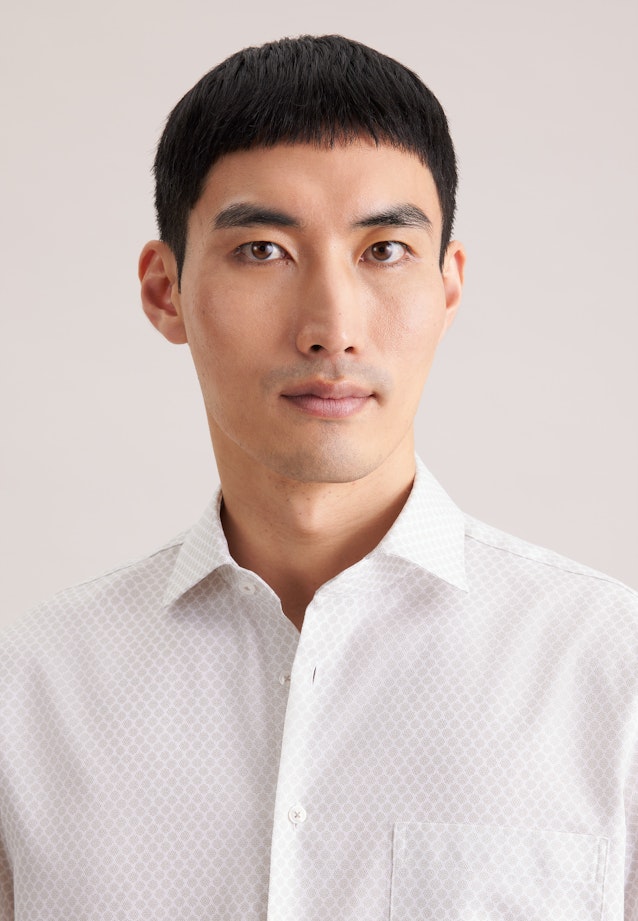 Regular Business Hemd Druck in Beige |  Seidensticker Onlineshop