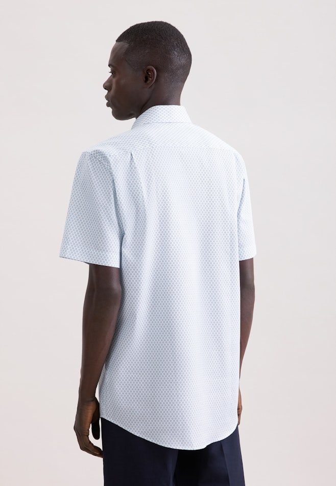 Regular Business shirt Print in Türkis | Seidensticker online shop