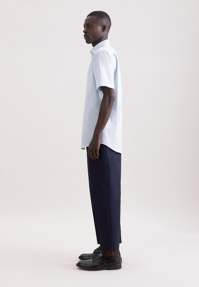 Regular Business Hemd Druck in Türkis |  Seidensticker Onlineshop