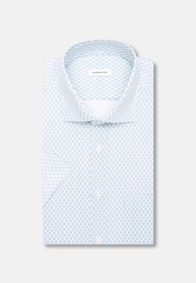 Regular Business Hemd Druck in Türkis | Seidensticker Onlineshop