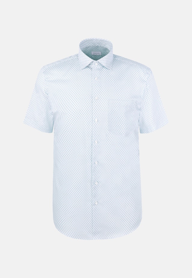 Regular Business Hemd Druck in Türkis |  Seidensticker Onlineshop