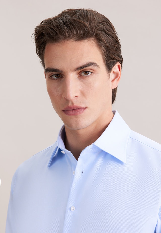 Slim Business shirt Uni in Mittelblau |  Seidensticker Onlineshop