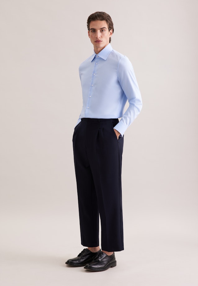Slim Business shirt Uni in Mittelblau |  Seidensticker Onlineshop