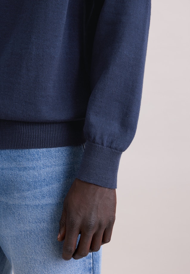 Regular Pullover Uni in Dunkelblau |  Seidensticker Onlineshop
