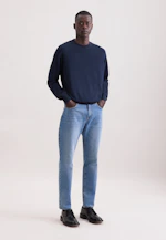 Rundhals Pullover Uni in Dunkelblau |  Seidensticker Onlineshop