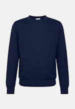 Rundhals Pullover Uni in Dunkelblau |  Seidensticker Onlineshop