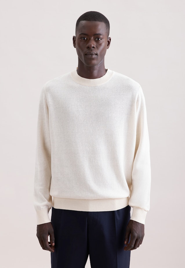 Regular Pullover Uni in Ecru |  Seidensticker Onlineshop