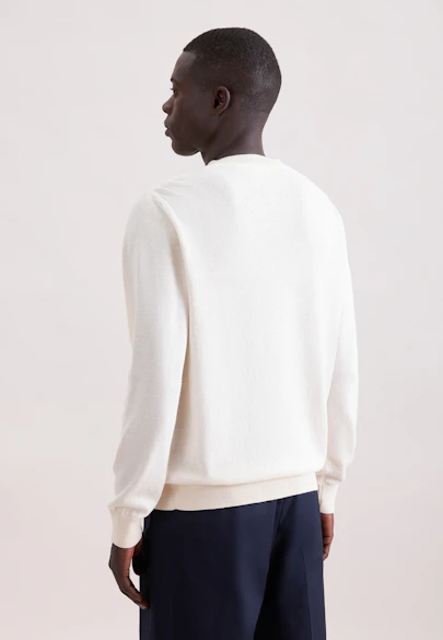 Round neck Pullover Uni in Ecru |  Seidensticker Onlineshop