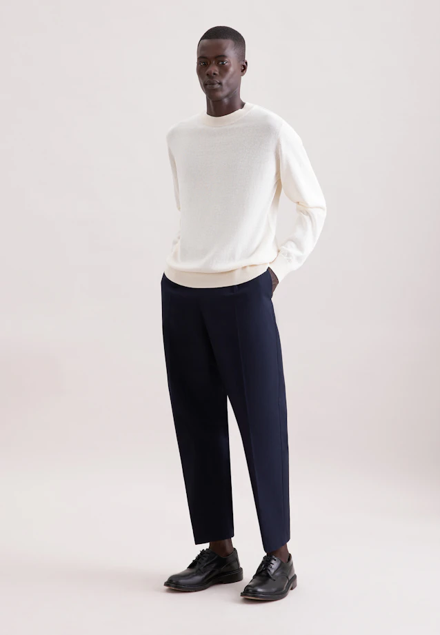 Rundhals Pullover Uni in Ecru |  Seidensticker Onlineshop