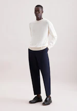 Rundhals Pullover Uni in Ecru |  Seidensticker Onlineshop