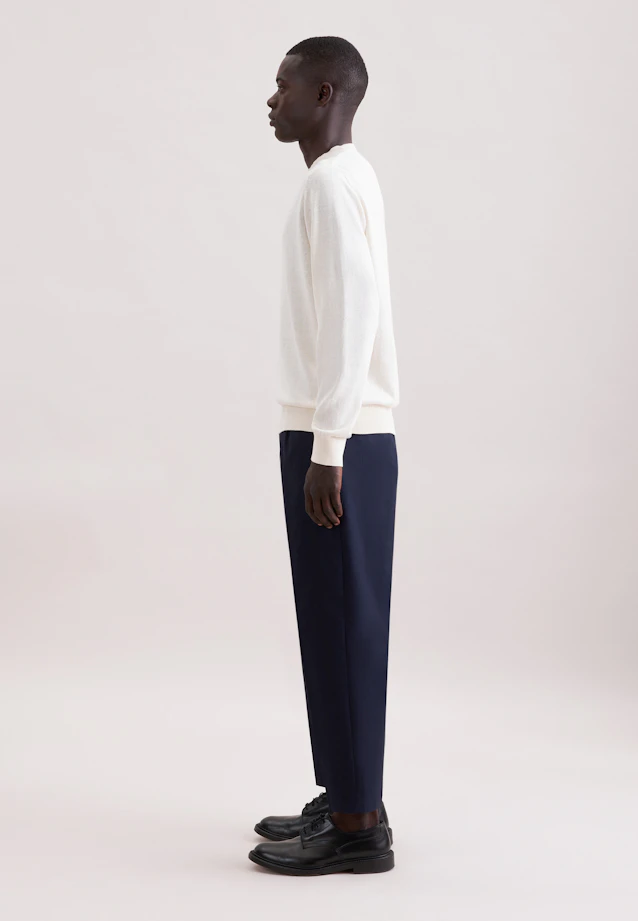 Rundhals Pullover Uni in Ecru |  Seidensticker Onlineshop