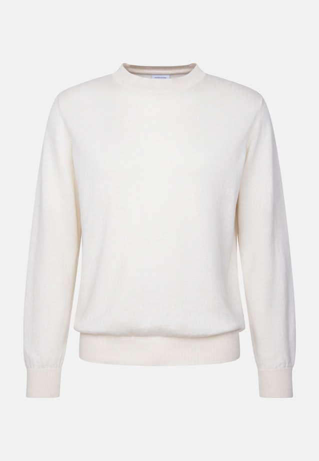 Regular Pullover Uni in Ecru |  Seidensticker Onlineshop