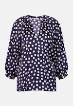 Satinierte Bluse mit Volumenärmeln in Dunkelblau |  Seidensticker Onlineshop