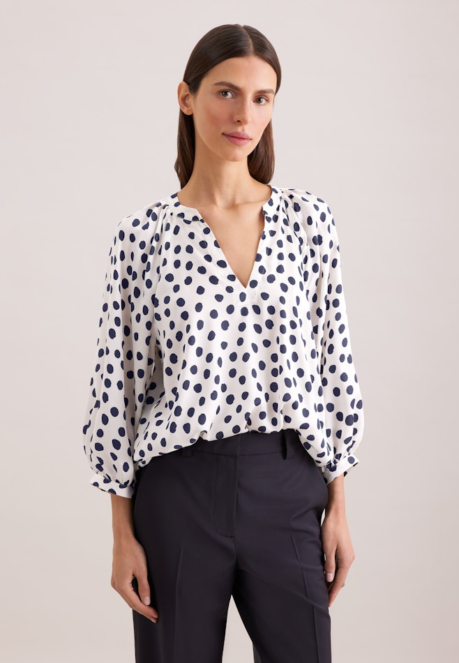 Satinierte Bluse mit Volumenärmeln in Weiß | Seidensticker Onlineshop