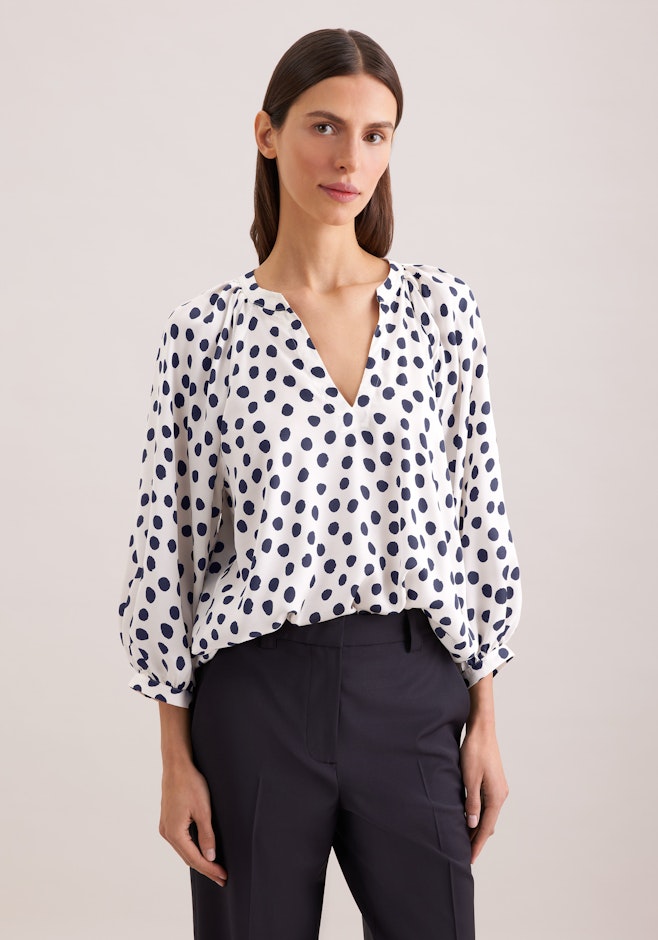 Satinierte Bluse mit Volumenärmeln in Weiß | Seidensticker Onlineshop
