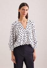 Satinierte Bluse mit Volumenärmeln in Weiß |  Seidensticker Onlineshop